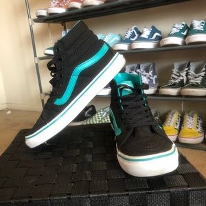 Black & Teal Vans Sk8-His
